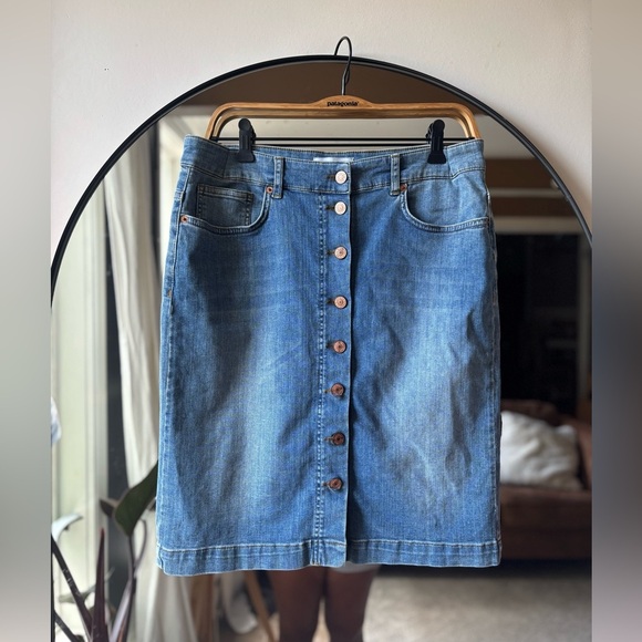 PART TWO | denim button down skirt | size 32 inch waist - Picture 1 of 5